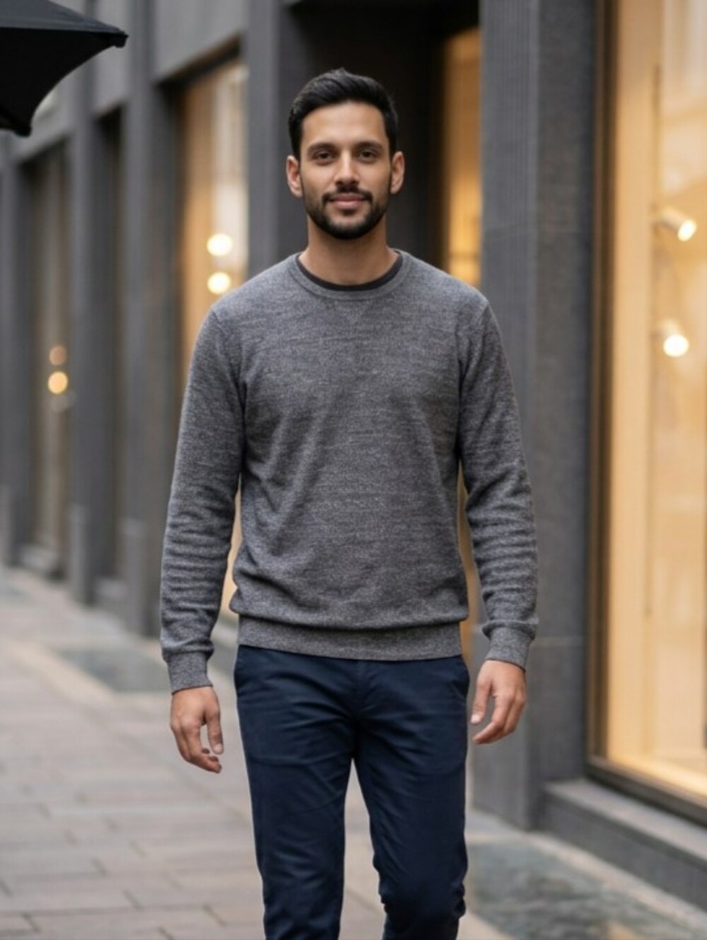 Johnnie-O SZ M Preppy‎ Crew Neck Long Sleeve 100% Cotton Pullover Sweater Gray